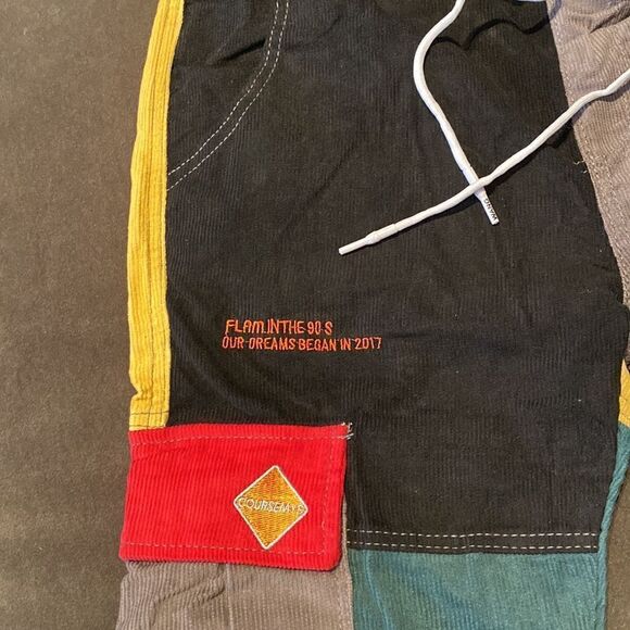 Men’s Shein Multicolor Corduroy Drawstring Pants Size M NWOT - Picture 4 of 10